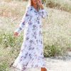 Clothing * | Fate-001 Gracefully Yours Floral Chiffon Boho Maxi Dress Final Sale