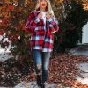 Clothing * | By T-001 All Clothing Augusta Pocketed Plaid Teddy Jacket Final Sale