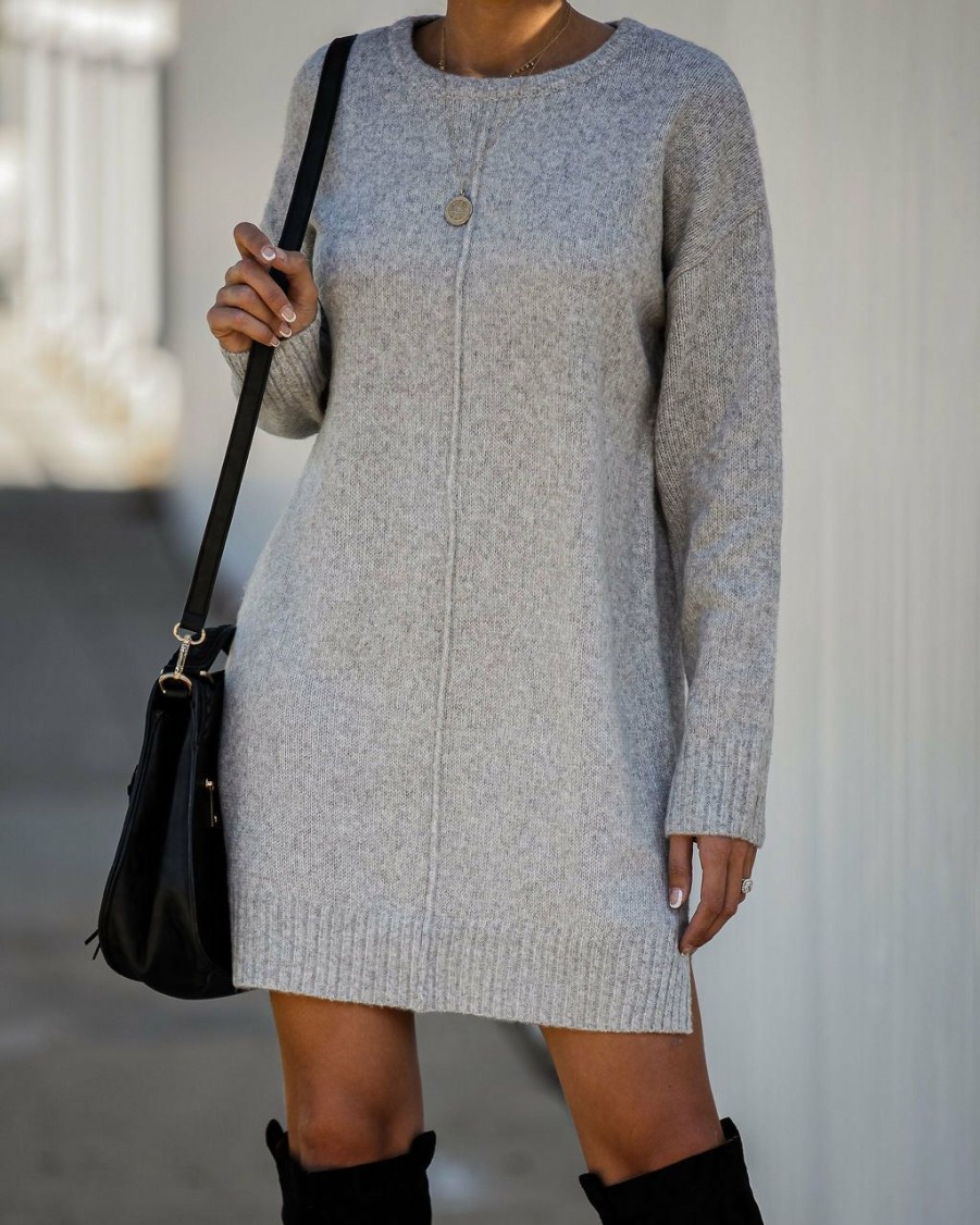 Clothing * | Newb-001 Smoky Mountain Sweater Dress Grey