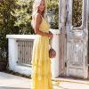 Clothing * | Enc-001 Dashiell Metallic Detailed Maxi Dress Lemon