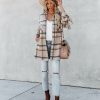 Clothing * | Fore-001 Give Thanks Pocketed Fringe Plaid Coat All Clothing