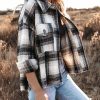 Clothing * | La M-001 Montgomery Distressed Plaid Shacket All Clothing