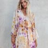 Clothing * | Salt-001 Damaya Floral Chiffon Tassel Dress Photoshoot Ready