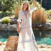 Clothing * | Enc-001 Emma Sheer Crochet Lace Maxi Dress White Final Sale The Vacation Shop