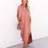 Clothing * | Vani-001 All Clothing Farmers Market Pocketed Modal Maxi Dress Marsala