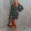 Clothing * | Lush-001 Oh She Glows Floral Ruched Mini Dress Final Sale Dresses