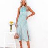 Clothing * | Olia-001 Guest Of Wedding Lakeside Halter Midi Dress