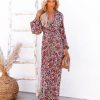 Clothing * | Dee-001 On Pace Floral Twist Front Maxi Dress Final Sale Dresses