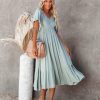 Clothing * | In L-001 All Clothing Nolani Smocked Midi Dress Sage Final Sale