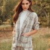 Clothing * | Sage-001 Sylvan Pocketed Plaid Blazer Final Sale Chic Matching Sets