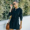 Clothing * | On T-001 All Clothing Elevated Casual Sweatshirt Tie Dress Final Sale