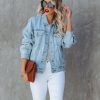 Clothing * | Wish-001 Josie Pocketed Vintage Denim Jacket Final Sale Coats & Jackets