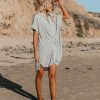 Clothing * | Must-001 Surfin Safari Striped Button Down Shirt Dress Final Sale