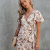 Clothing * | Dres-001 But Better Floral Satin Wrap Dress Final Sale