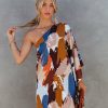 Clothing * | Tych-001 Good Graces Printed One Shoulder Statement Dress Final Sale All Clothing