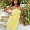 Clothing * | Tych-001 Redondo Tiered Halter Mini Dress Sunny Yellow Final Sale