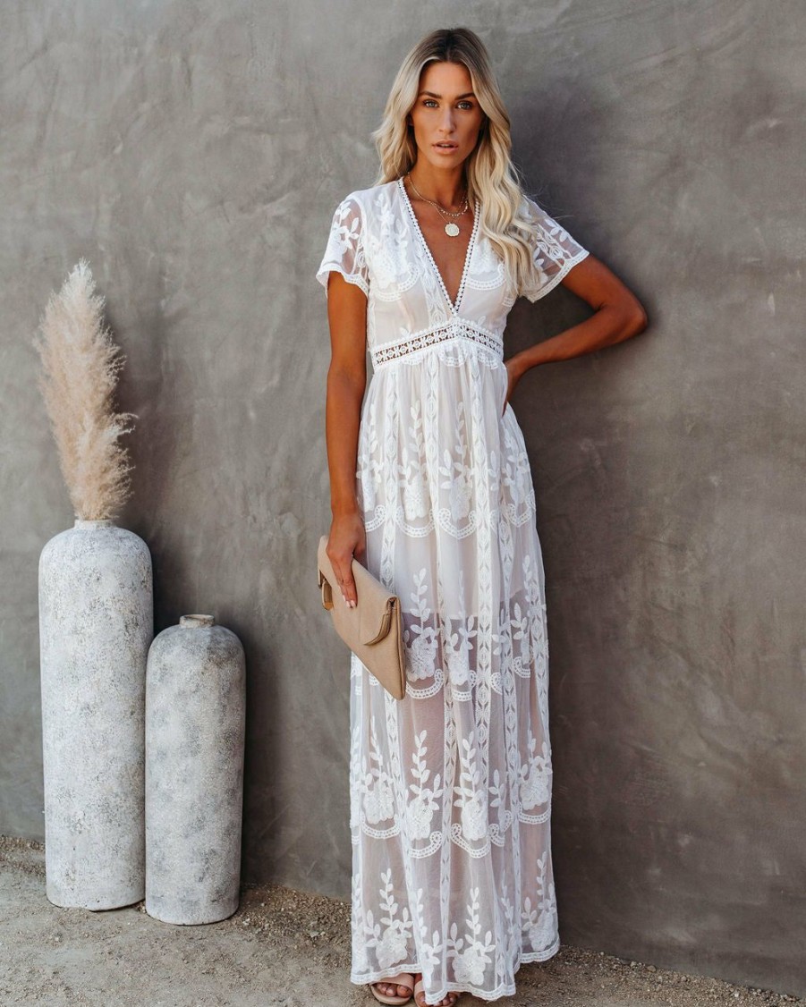 Clothing * | Aaka-001 The Day We Met Floral Lace Maxi Dress All Clothing