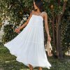 Clothing * | Newb-001 Shirley Ruffle Tiered Midi Dress White Final Sale The Vacation Shop