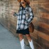 Clothing * | Thre-001 Chandra Pocketed Plaid Shacket All Clothing