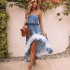 Clothing * | Stor-001 All Clothing Ocean Breeze Strapless Tie Dye High Low Maxi Dress