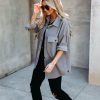 Clothing * | Acoa-001 Lexie Cotton Blend Button Down Shacket Charcoal