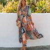 Clothing * | Oliv-001 All Clothing Syke Paisley Print Slit Maxi Dress