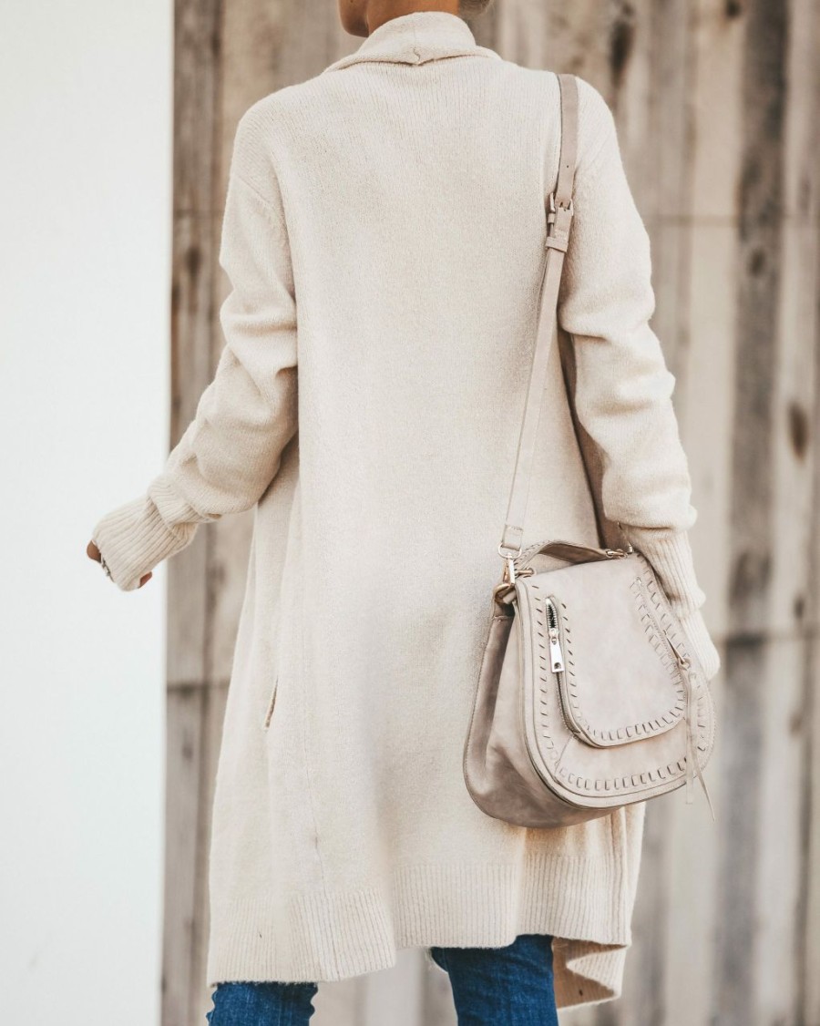 Clothing * | Flaw-001 Fireside Pocketed Knit Cardigan Oatmeal Just Restocked