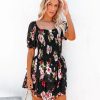 Clothing * | Aeom-001 Ready For Romance Embossed Smocked Floral Mini Dress All Clothing