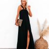 Clothing * | Tych-001 At Twilight Slit Maxi Dress Black Final Sale The Vacation Shop