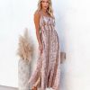 Clothing * | Dres-001 Photoshoot Ready Lilyanne Floral Smocked Tie Strap Maxi Dress Blush Multi