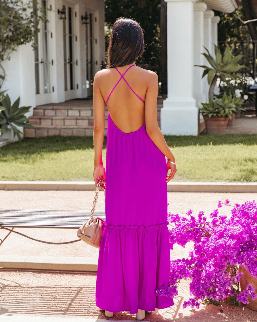 Clothing * | Tych-001 The Vacation Shop Sweet Talk Halter Maxi Dress Orchid Final Sale