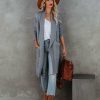 Clothing * | On T-001 Cinnamon Pocketed Knit Cardigan Heather Grey All Clothing