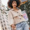 Clothing * | Skyl-002 Wilfred Pocketed Gingham Crop Jacket Final Sale