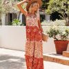 Clothing * | Lucc-001 The Vacation Shop Dominique Paisley Tiered Maxi Dress