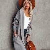 Clothing * | Love-003 All Clothing Myres Pocketed Hooded Knit Cardigan Mocha Final Sale