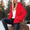 Clothing * | Dres-001 Stay Awhile Pocketed Hooded Puffer Jacket Red Final Sale Vici Exclusives