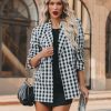 Clothing * | Entr-001 Rochelle Cotton Blend Pocketed Gingham Blazer Black