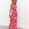 Clothing * | Oliv-001 Perfectly Content Floral Ruffle Maxi Dress All Clothing