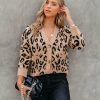 Clothing * | Endl-001 Lorenza Pocketed Button Front Leopard Cardigan Final Sale