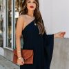 Clothing * | Tych-001 Bold Babe Side To Side One Shoulder Statement Dress Navy