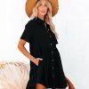 Clothing * | Miou-001 All Clothing Not Your Babe Pocketed Cotton Babydoll Mini Dress Black