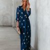 Clothing * | Enc-001 Be Spontaneous Embroidered Maxi Dress Navy