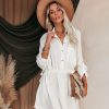 Clothing * | Flaw-001 All Clothing Remy Cotton Pocketed Shirt Dress Off White