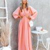 Clothing * | Tych-001 Neoma Cutout Maxi Dress Bright Blush All Clothing