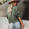 Clothing * | Acoa-001 Tuck Fringe Faux Suede Jacket Dusty Teal Vici Exclusives