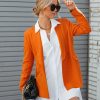 Clothing * | Dee-001 Promotion Pocketed Blazer Orange Final Sale Bold Babe