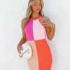 Clothing * | Dee-001 Kennan Ribbed Colorblock Bodycon Dress Orange Multi