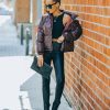 Clothing * | Tcec-001 Giada Pocketed Python Puffer Jacket Burgundy Final Sale All Clothing