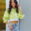 Clothing * | Pol-001 Adaley Cotton Distressed Crop Corduroy Jacket Lime