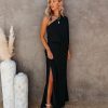 Clothing * | Tych-001 From The Source One Shoulder Maxi Dress Black